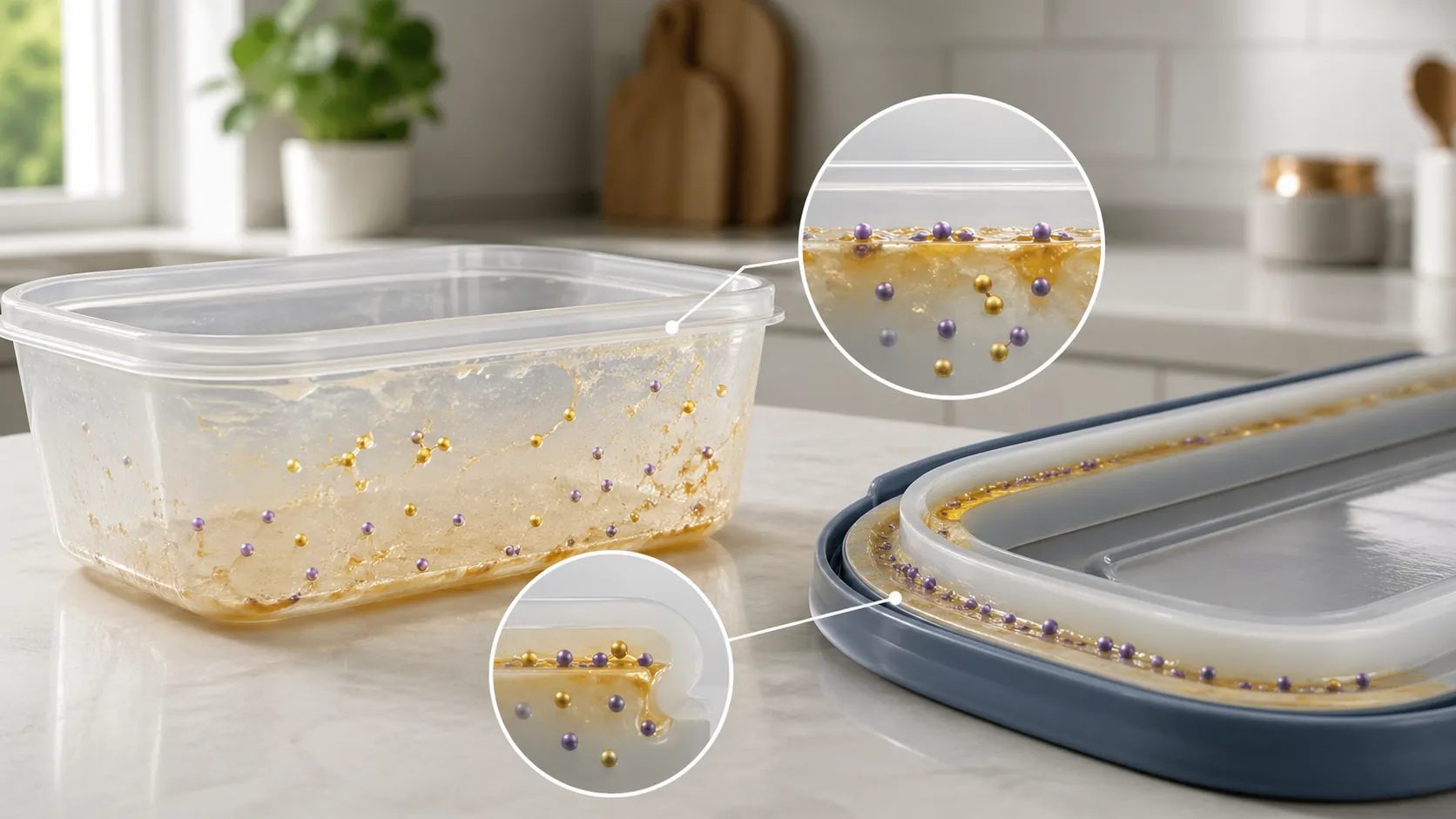 plastic container odor oil film