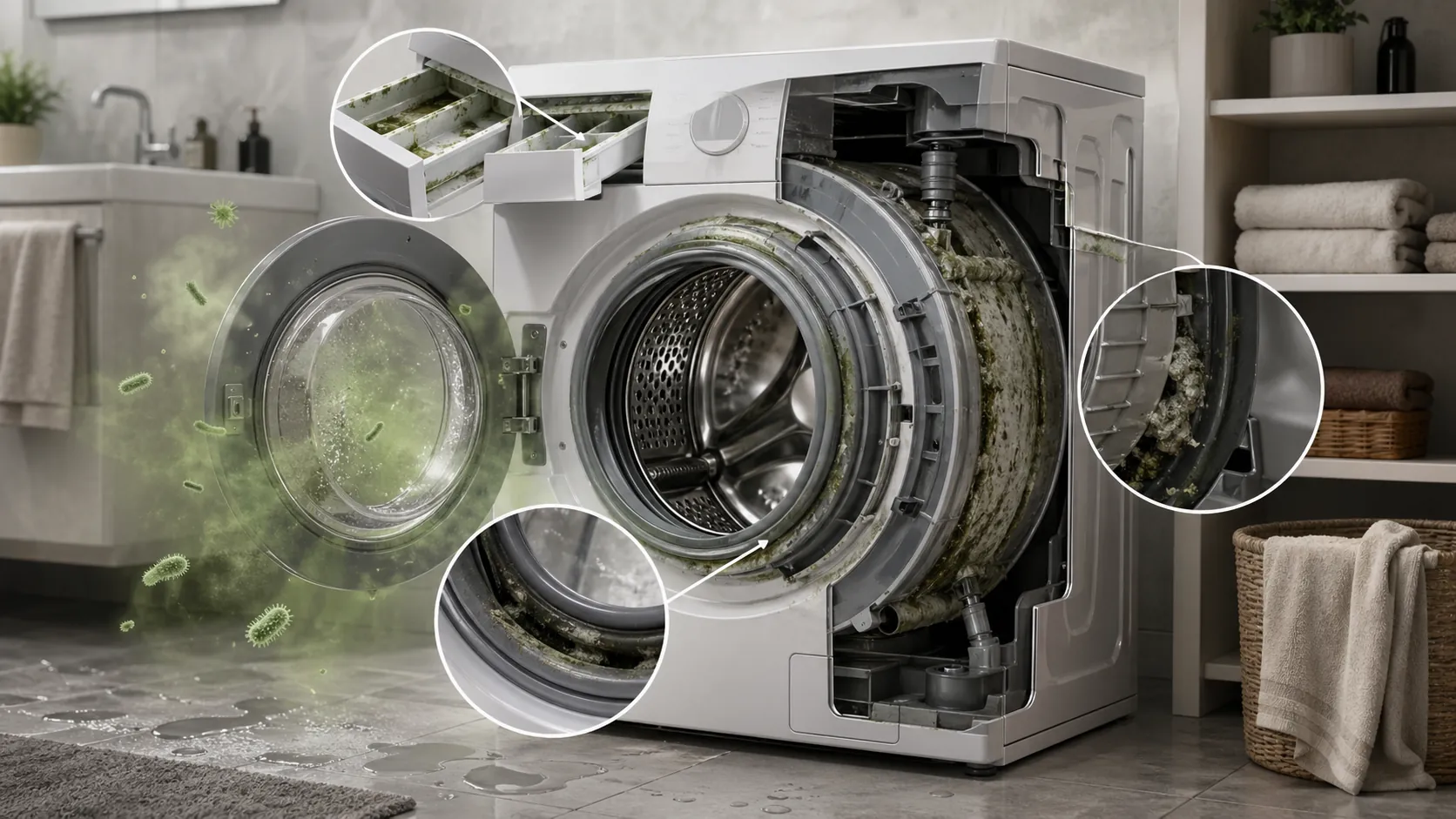 towel smell washing machine biofilm