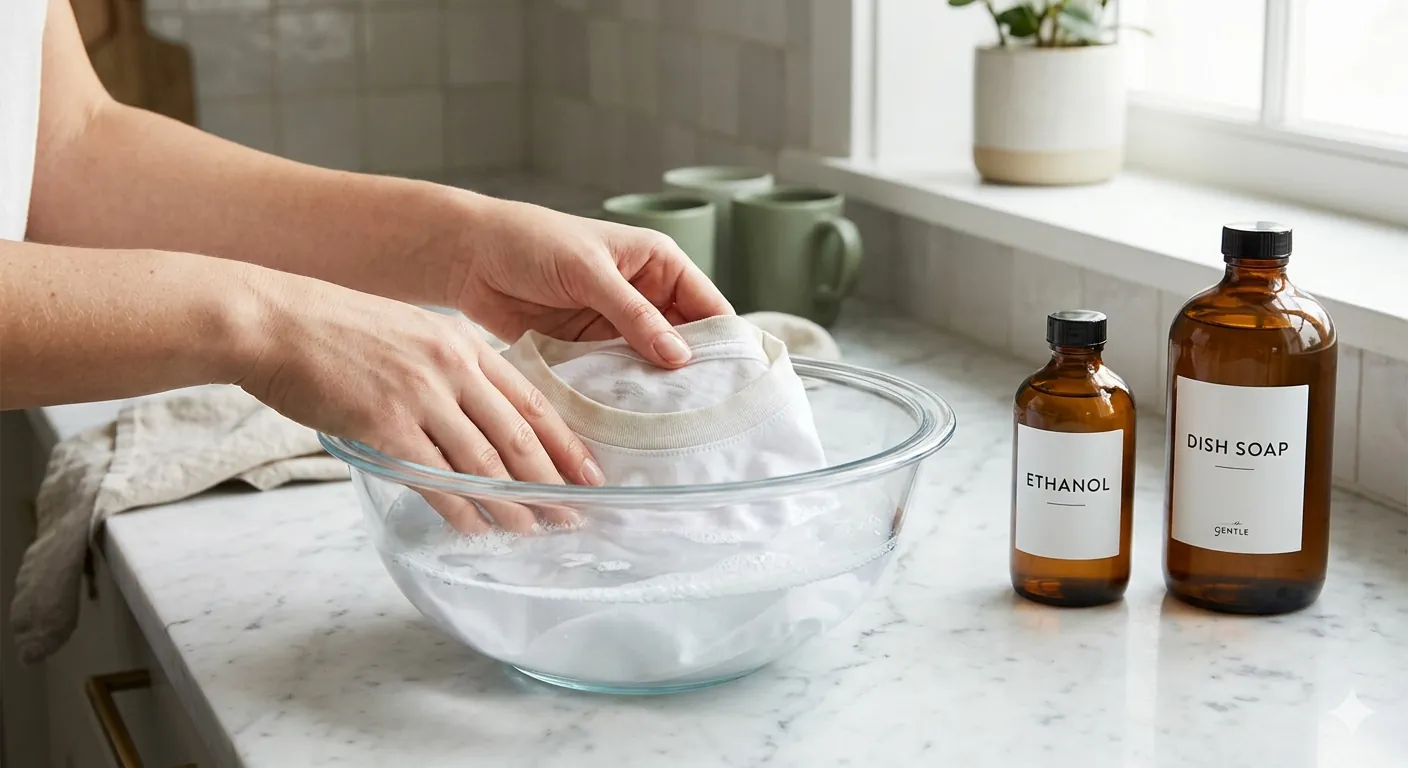 tshirt collar ethanol soaking method
